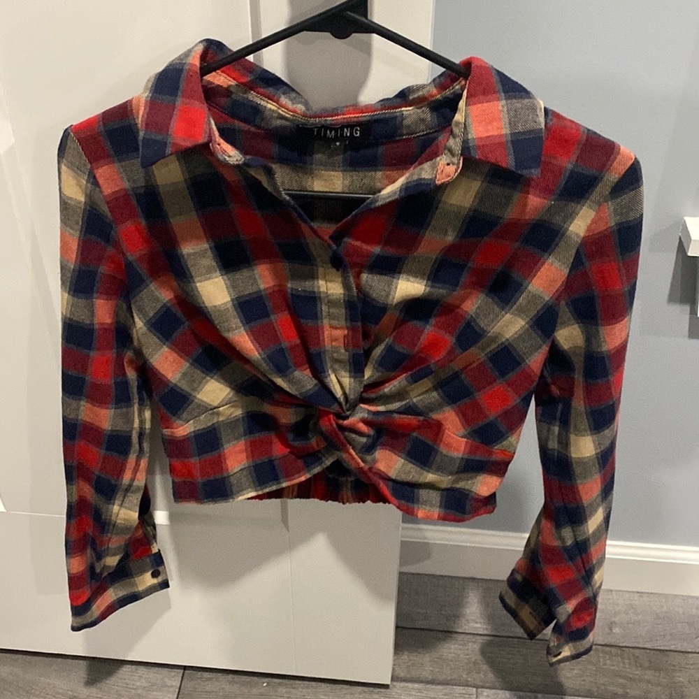 Flannel Crop Top